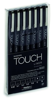 Набор Touch Liner 7 шт. (черные, 0.05-0.8mm, Chisel, Вrush)