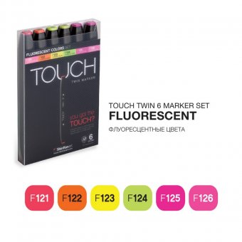 Набор маркеров Touch Twin 6 цветов флюр