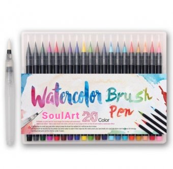 Набор акварельных маркеров SoulArt WaterColor Brush Pen, 20 цветов