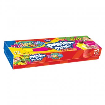 Набор гуаши Colorino 10 цветов + 2 неоновых цвета в пластиковых баночках 20 мл