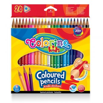 Карандаши цветные Colorino треугольные 24 цвета