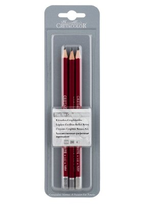 Набор чернографитовых водорастворимых карандашей CretacoloR  Artist's Pencils, з шт (HB,4B,8B) в блистере