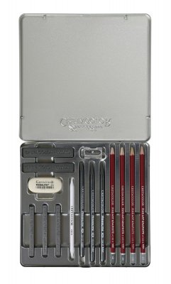 Набор карандашей CretacoloR  Silver Box + аксессуары в металлической коробке
