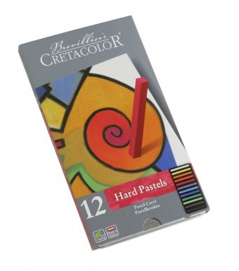 Набор необожженной сухой пастели CretacoloR "PASTEL CARRE", 12 цветов в металлической коробке , размер пастели