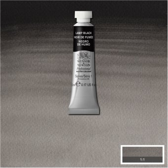 Акварель W&N Artists, туба 5 мл, ламповый черный