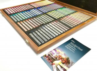 Пастель сухая Mungyo Gallery Semi Hard квадратная 96 цветов в деревянной коробке