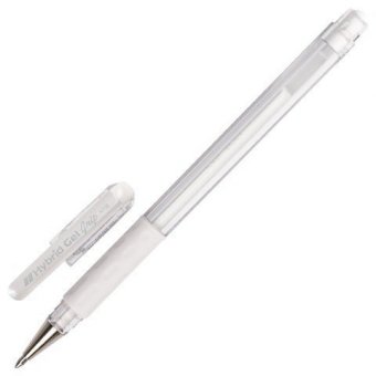 Гелевая белая ручка "Hybrid Gel Grip" K118-LW PENTEL