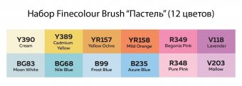 Набор маркеров Finecolour Brush 12 цвета в пенале Пастель