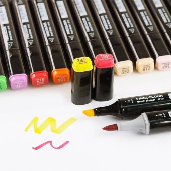 Набор маркеров Finecolour Brush 12 цветов в пенале Холодные серые