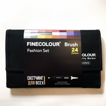 Набор маркеров Finecolour Brush 24 цвета в пенале Мода