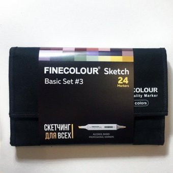 Набор маркеров Finecolour Sketch 24 цветов в пенале Базовый №3