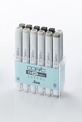 Набор маркеров на спиртовой основе Copic Classic серые оттенки WG 12 цветов