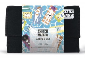 Набор маркеров на спиртовой основе Sketchmarker Basic 3 24шт базовые оттенки, сумка органайзер