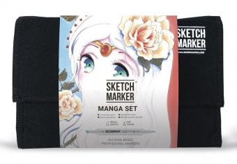 Набор маркеров на спиртовой основе Sketchmarker Manga set 24шт Манга, сумка органайзер