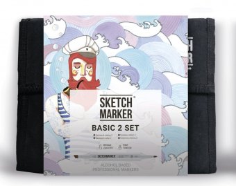 Набор маркеров на спиртовой основе Sketchmarker Basic 2 36шт базовые оттенки, сумка органайзер