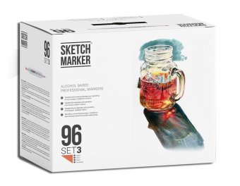 Набор маркеров на спиртовой основе Sketchmarker 3 96шт, пластиковый бокс