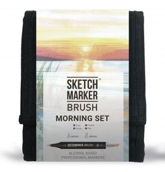 Набор маркеров на спиртовой основе Sketchmarker BRUSH Morning Set 12шт утро, сумка органайзер