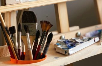 Мольберт Лира с полкой и стаканчиками SoulArt 175 см