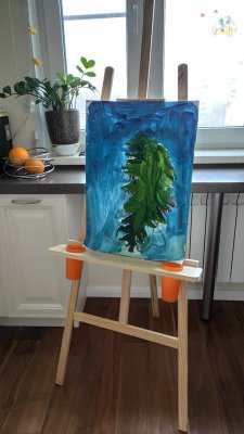 Мольберт Лира с полкой и стаканчиками SoulArt 175 см