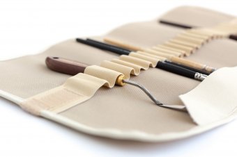 Скрутка для хранения кистей Малевичъ, 26х48 см, бежевая