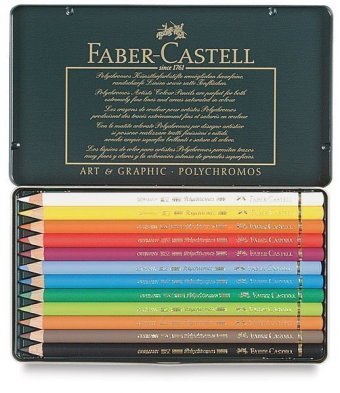 Карандаши цветные художественные Faber-Castell "Polychromos" 12 цветов, метал. коробка