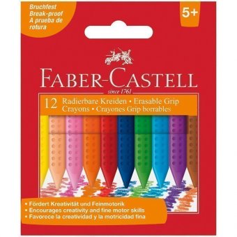 Мелки пластиковые Faber-Castell "Grip" 12 цветов, трехгранные