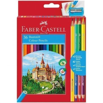 Карандаши цветные Faber-Castell, 36 цветов+4, с точилкой