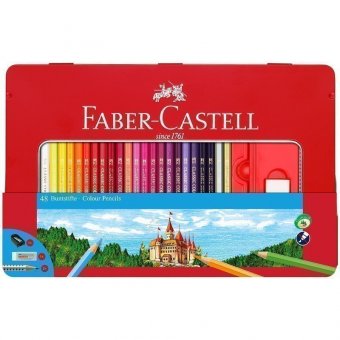 Карандаши цветные Faber-Castell, 48 цветов+4, метал. кор., с ластиком, точилкой