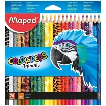 Карандаши цветные Maped "Color Peps Animals", 24 цвета, трехгранные