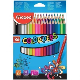 Карандаши цветные Maped "Color Pep's", 36 цветов, трехгранные