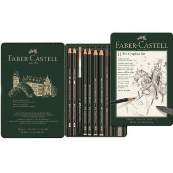 Набор карандашей ч/г Faber-Castell "Pitt Graphite", 11 предметов, метал. кор.