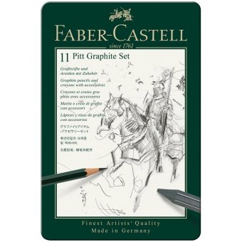 Набор карандашей ч/г Faber-Castell "Pitt Graphite", 11 предметов, метал. кор.