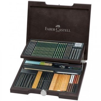 Набор художественных изделий Faber-Castell "Pitt Monochrome", 85 предметов, дерев. кор.