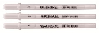 Набор гелевых ручек Gelly Roll белый 3 шт (толщина линии 05/08/10 мм)