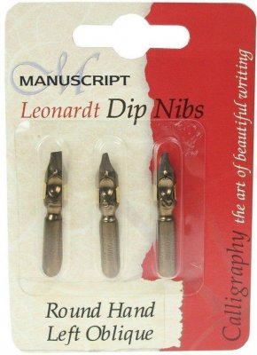 Набор перьев Manuscript Round Hand для левшей 3шт блистер