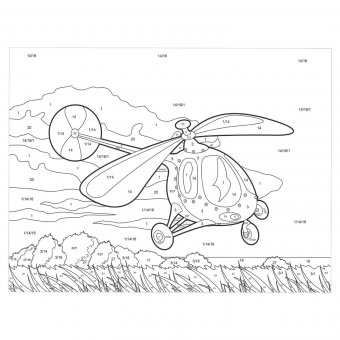 Раскраска по номерам ЮНЛАНДИЯ "Вертолет" А4 (акриловые краски, кисть) 661592