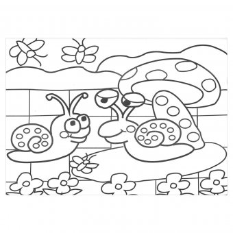 Раскраска по номерам ЮНЛАНДИЯ "УЛИТКИ" А4, 4 картинки (восковые мелки) 661612