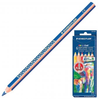 Карандаши цветные утолщенные STAEDTLER "Noris Club" 6 цветов 129 NC6