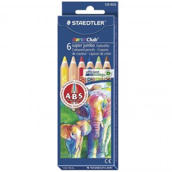 Карандаши цветные утолщенные STAEDTLER "Noris Club" 6 цветов 129 NC6