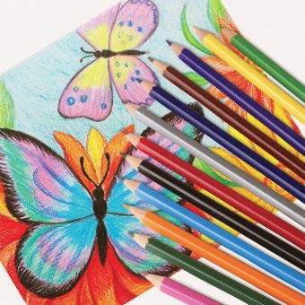 Карандаши цветные ПИФАГОР "ЖИРАФ" 12 цветов, пластиковые, заточенные 181250
