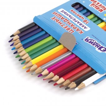 Карандаши цветные акварельные ЮНЛАНДИЯ "ЮНЫЙ ВОЛШЕБНИК" 18 цветов 181403