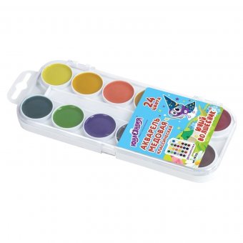 Краски акварельные ЮНЛАНДИЯ "ЮНЫЙ ВОЛШЕБНИК" медовые, 24 цвета 191325