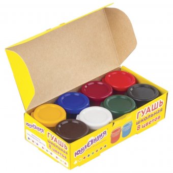Гуашь ЮНЛАНДИЯ "ШКОЛЬНАЯ" 8 цветов 191531