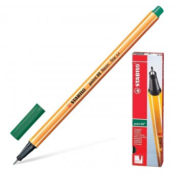Ручка капиллярная STABILO "Point 88" зеленовато-бирюзовая, 0,4 мм, 88/53