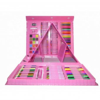 Набор юного художника с мольбертом (176 предметов, розовый пластиковый кейс)