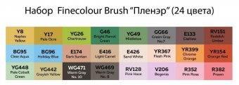 Набор спиртовых маркеров Finecolour Brush Пленэр 24 цвета в пенале
