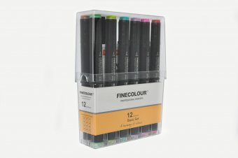 Набор спиртовых маркеров Finecolour mini Brush 12 цветов