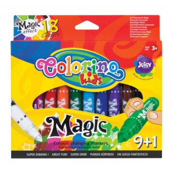 Фломастеры Colorino "Magic 1+1=3"  9 цветов + 1 белый