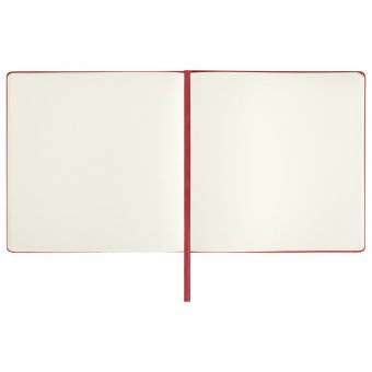 Скетчбук, слоновая кость 140 г/м2 200х200 мм, 80 л., КОЖЗАМ, резинка, BRAUBERG ART CLASSIC, красный, 113195