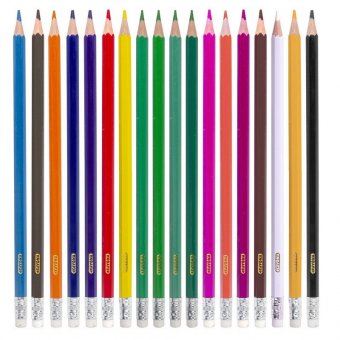 Карандаши цветные стираемые с ластиком ПИФАГОР "МАГИЯ", 18 цветов, пластиковые, 181575, 50